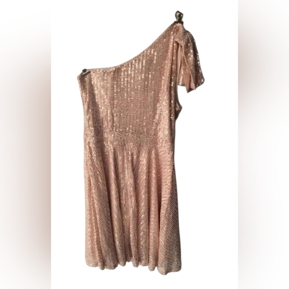 Jasambac NWT Women's One Shoulder Sexy Cocktail Formal Dress, Rose gold color M - Picture 2 of 6